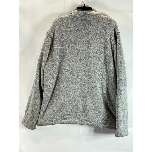 ORVIS Men's Light Gray Sherpa Lined Quarter-Zip Pullover Sweater SZ XL