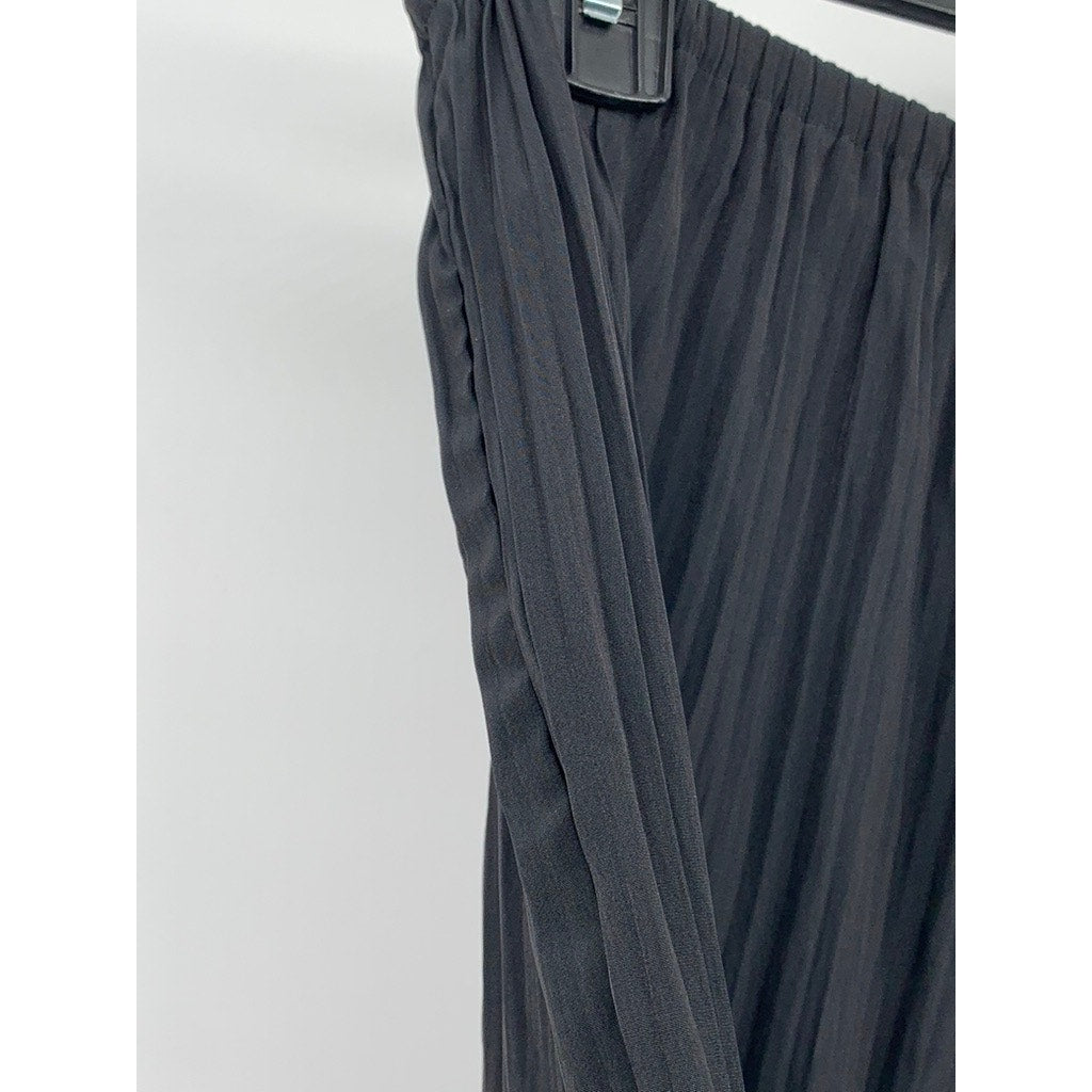 BABATON Aritzia Women’s Black Pleated Pull-On Relaxed Fit Wide-Leg Pants SZ M