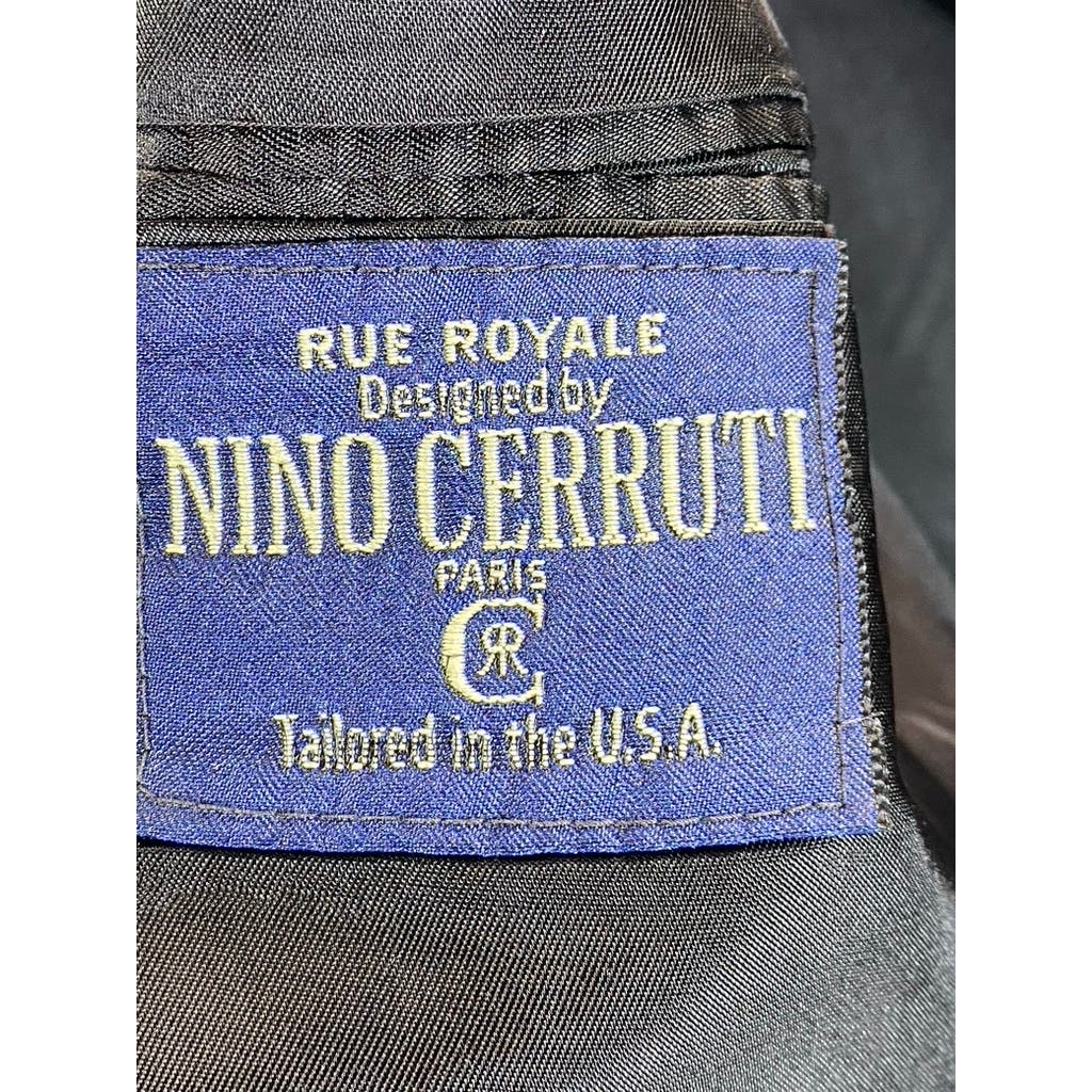 NINO CERRUTI PARIS Men's Gray Vintage Wool Regular-Fit Two-Button Blazer SZ 42R