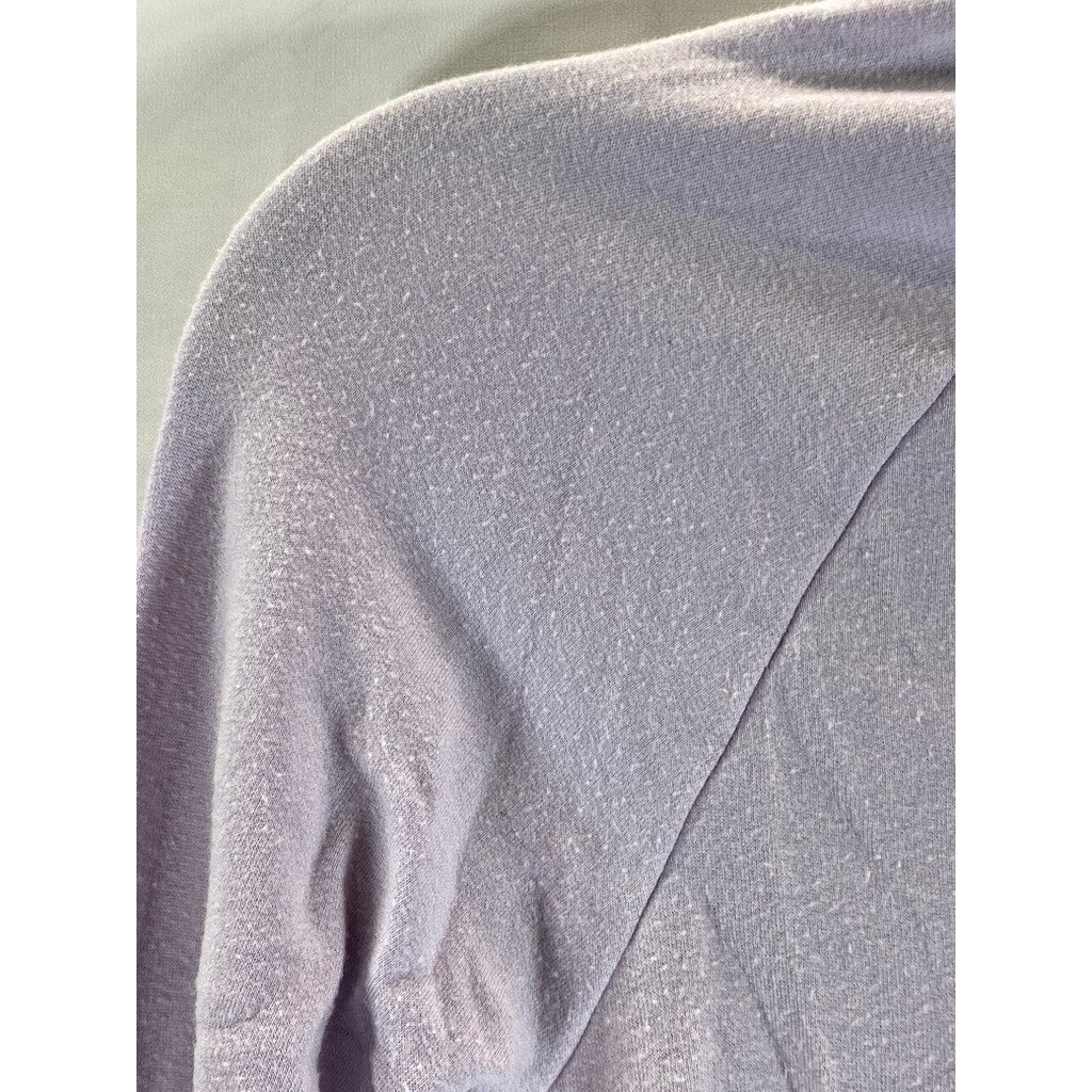 SELKIE Women's Light Purple Solid Mock-Neck Long Sleeve Round-Hem Top SZ S