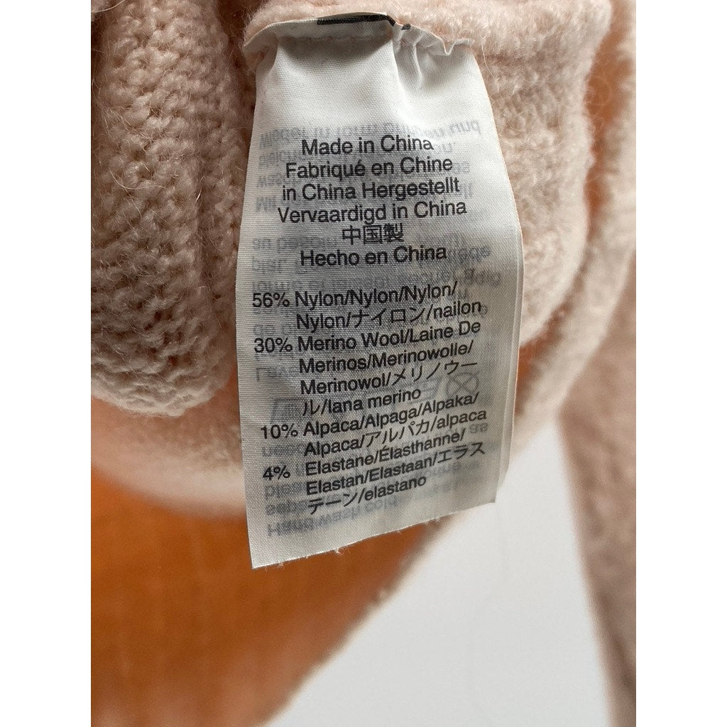 J.CREW POINT SUR Women's Light Pink Knit Mock-Neck Long Sleeve Sweater SZ XXS