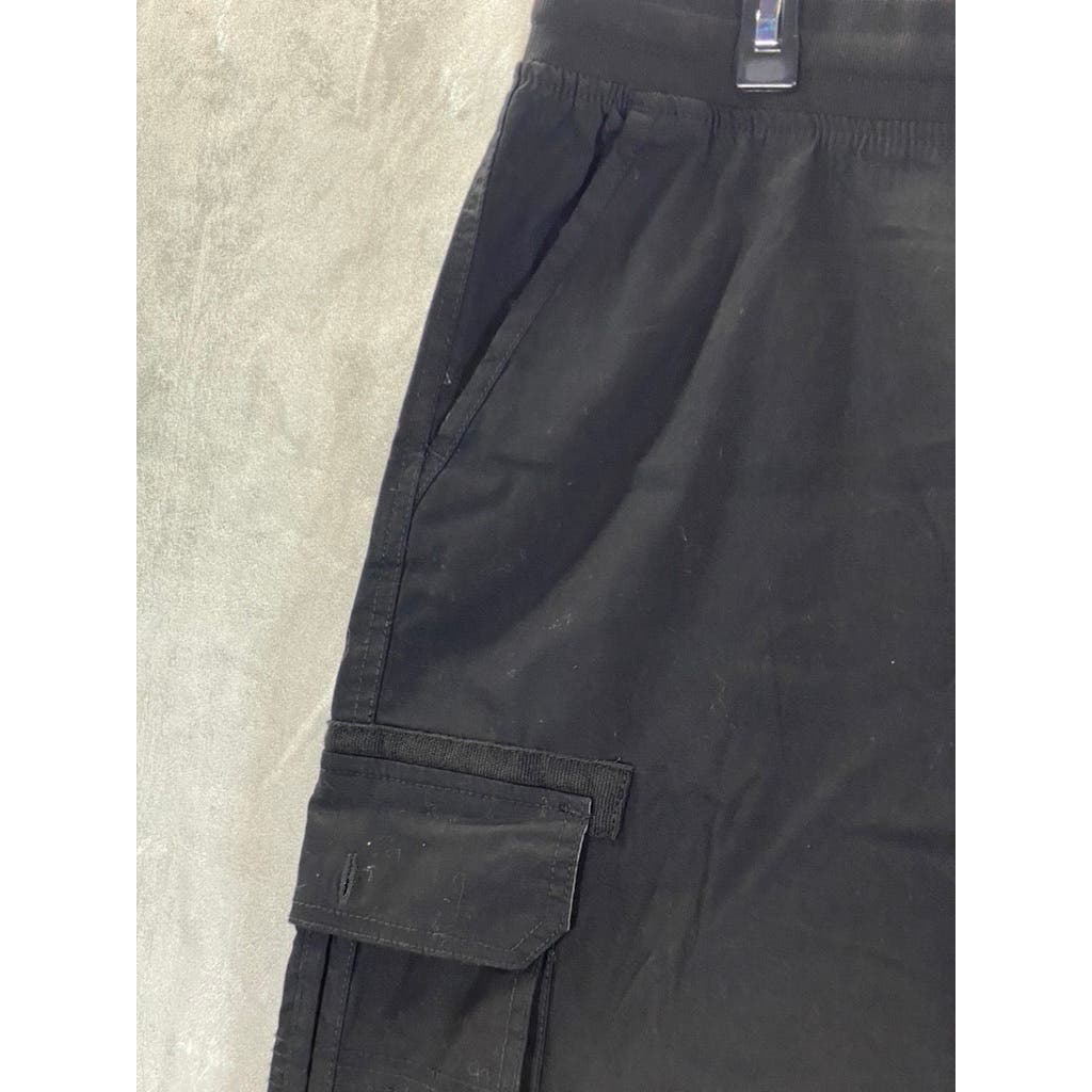 MONUMENT Men's Black Solid Drawstring Cargo Pull-On Shorts SZ XL