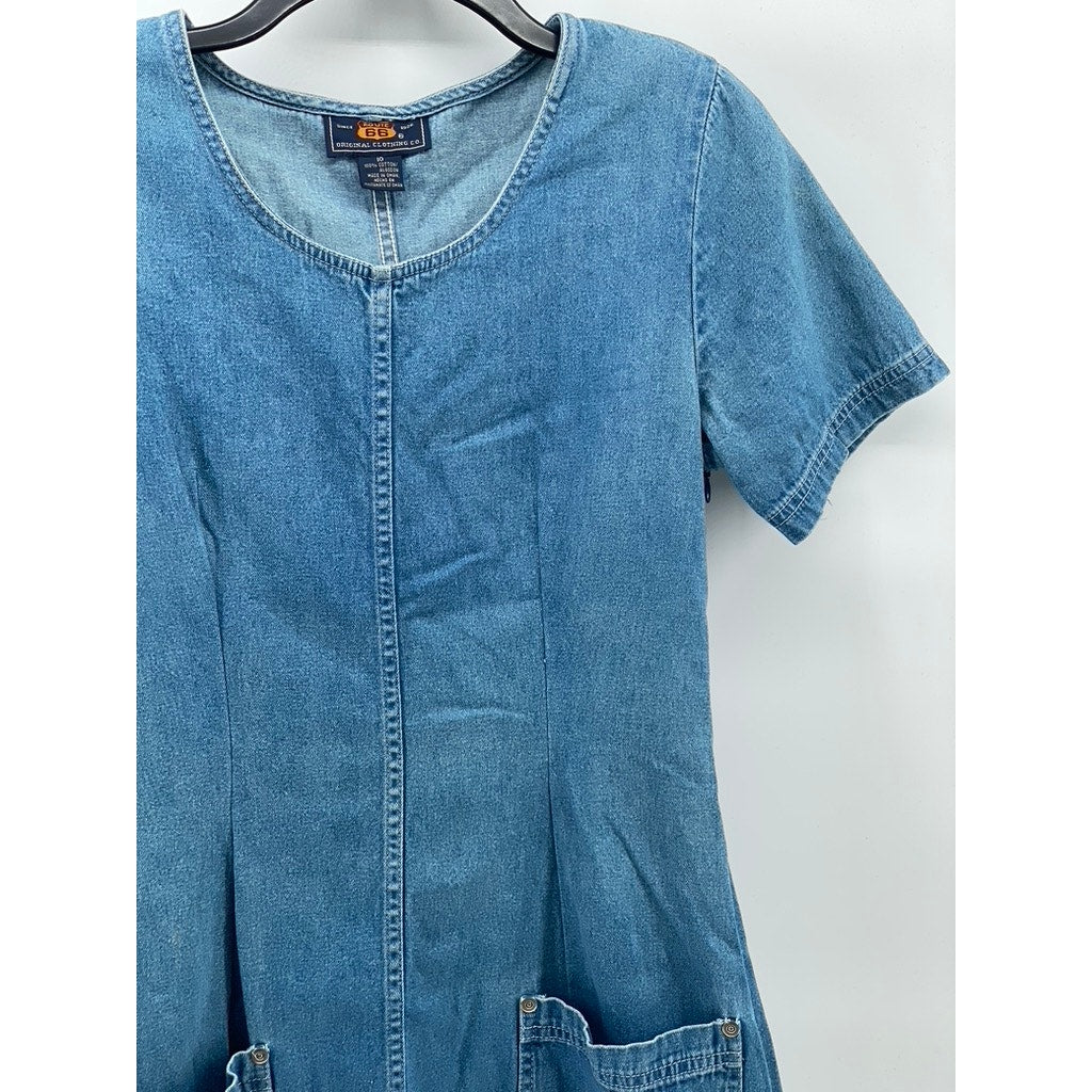 ROUTE 66 ORIGINAL CLOTHING CO Women’s Blue Denim Scoop-Neck Dress SZ 10