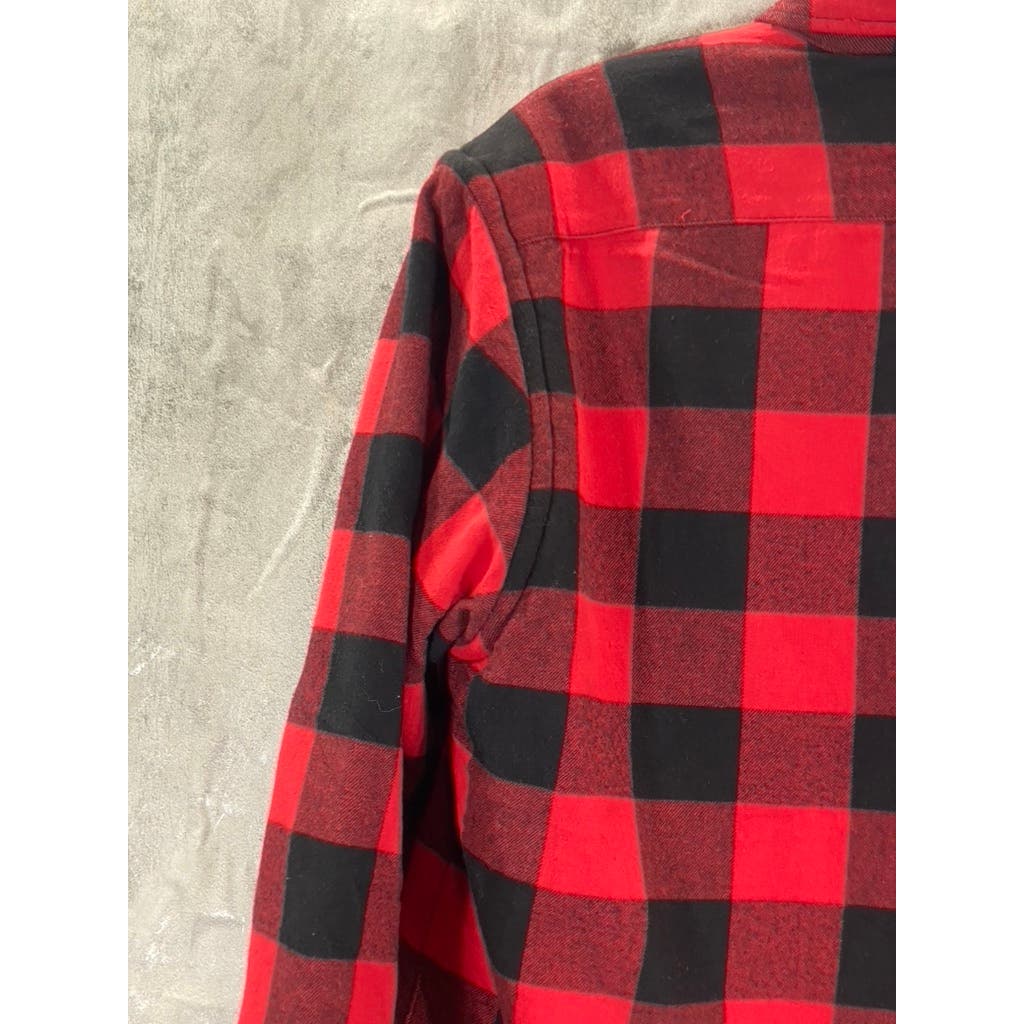 J.CREW Men's Authentic Wear Red Buffalo Check Sherpa-Lined Shirt Jacket SZ M