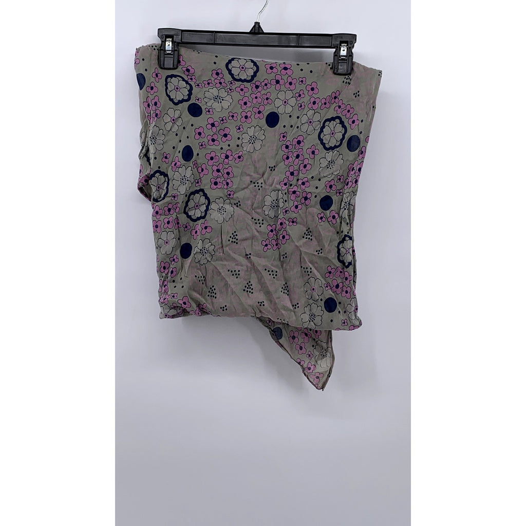 UNBRANDED Women's Brown-Pink Floral Lightweight Wrap