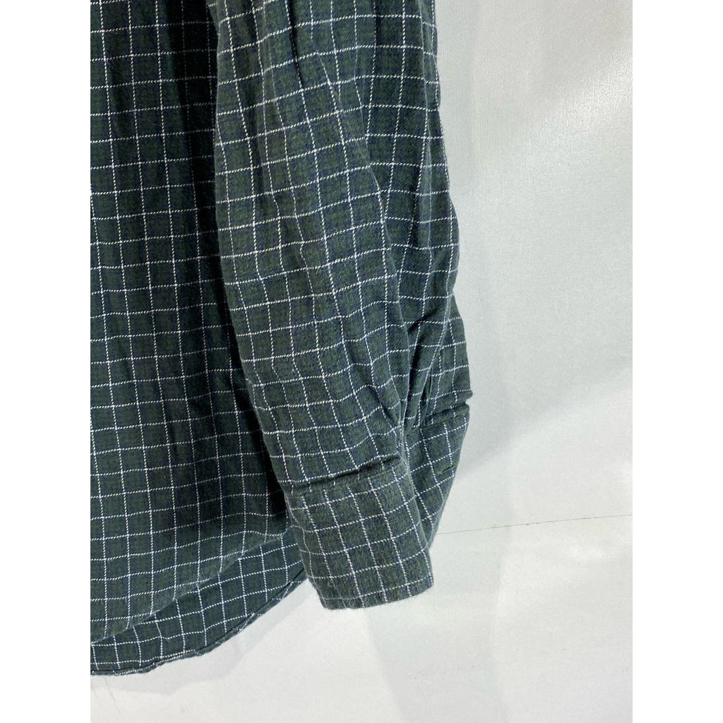 BROOKS BROTHERS Men's Green Gingham Original Polo Regent Regular-Fit Shirt SZ L