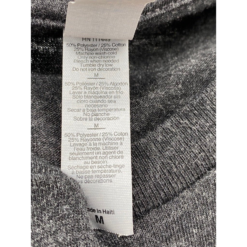 NEXT LEVEL Men's Charcoal Gray Ninja Graphic Crewneck Short Sleeve T-Shirt SZ M