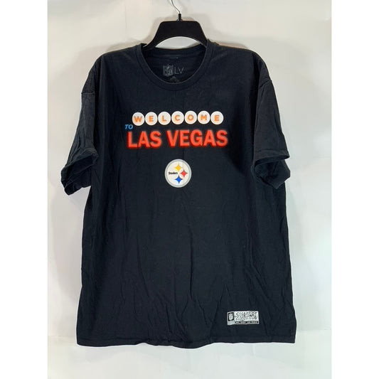 NFL Men's Black Welcome to Las Vegas Steelers Logo Crewneck T-Shirt SZ XL