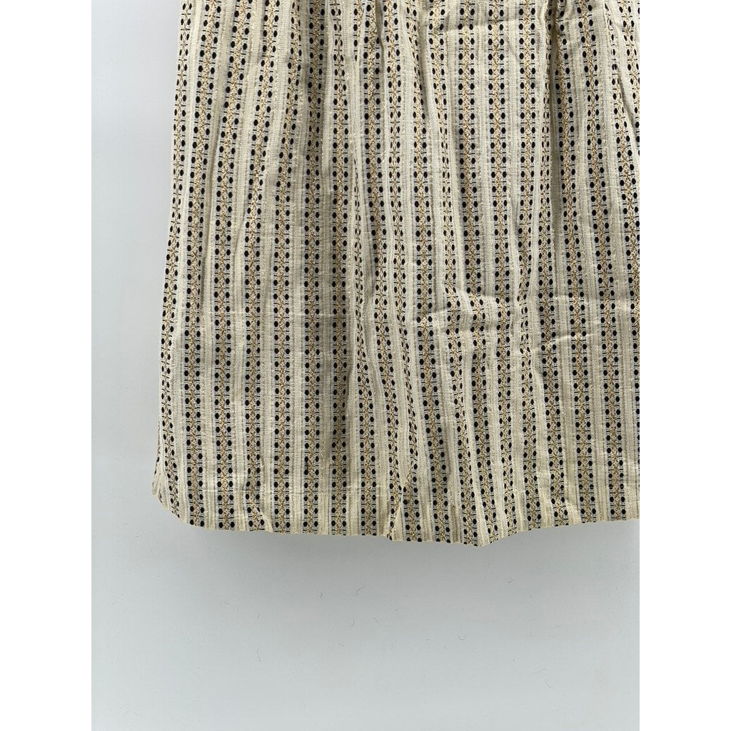 SEE BY CHLOE Women's Beige Printed Strapless Sweetheart Neck Mini Dress SZ 4