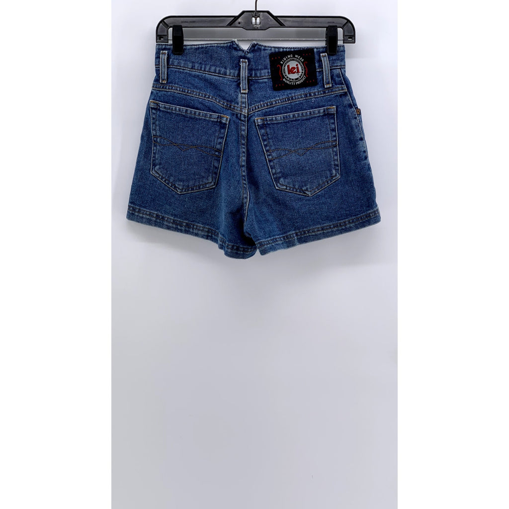 LEI Women Juniors' Blue Denim Button-Front High-Rise Shorts SZ 7