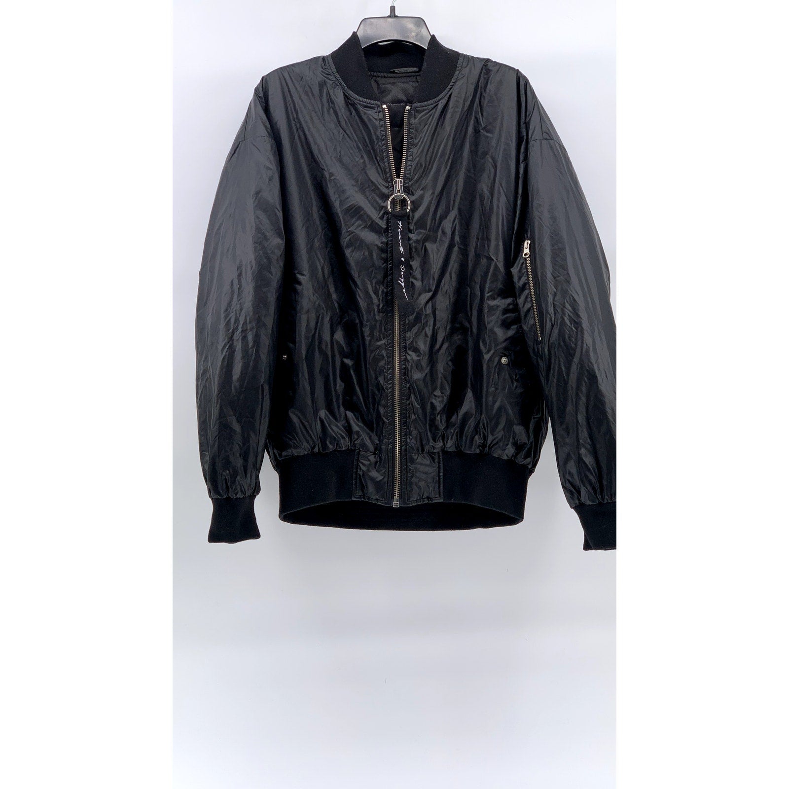 HEART & DAGGER Men’s Black Zip-Up Long Sleeve Bomber Jacket SZ M