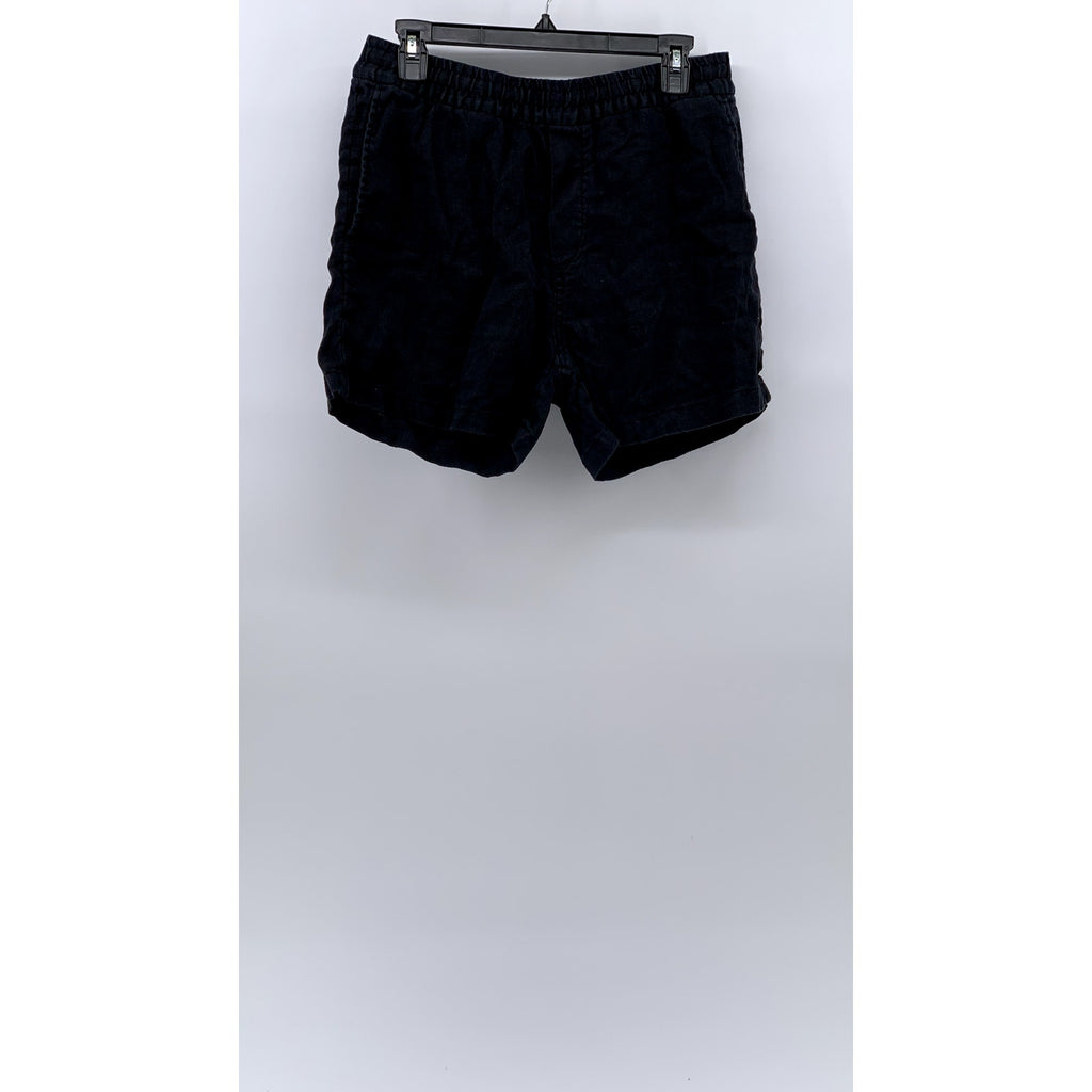 H&M Men's Black Linen Regular Fit Shorts SZ S