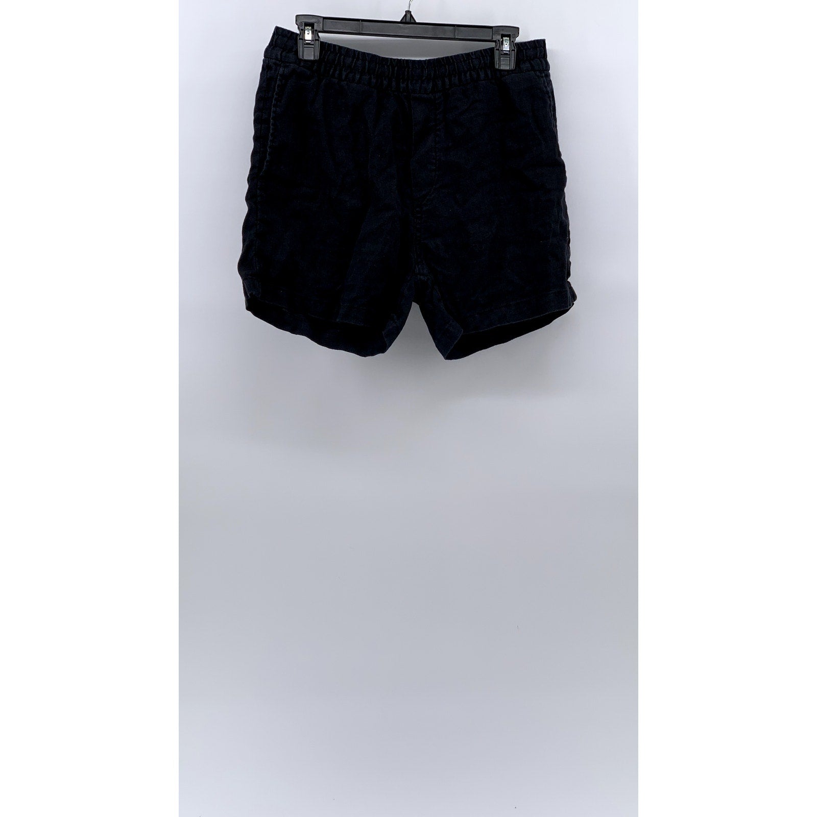 H&M Men's Black Linen Regular Fit Shorts SZ S