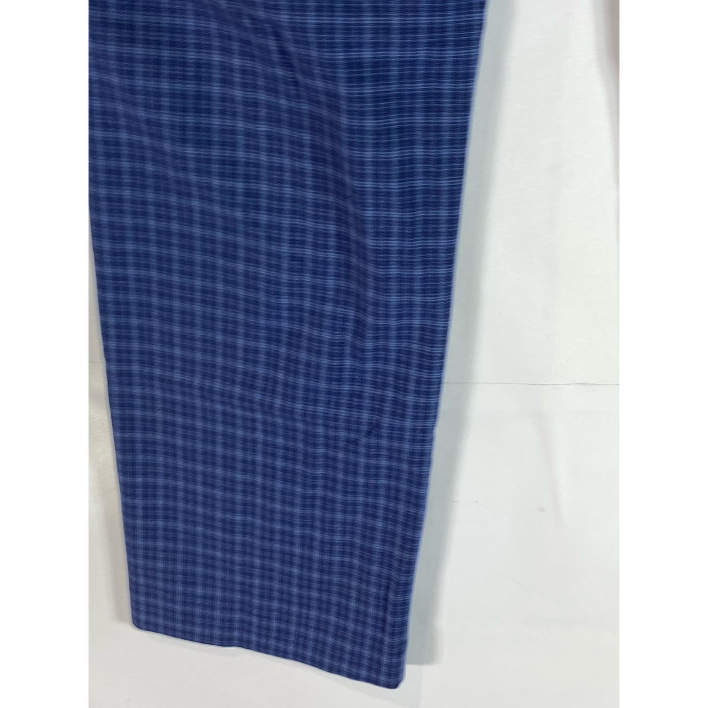 TOMMY HILFIGER Men's Blue Mini Check Modern-Fit Flat Front Dress Pant SZ 36X30