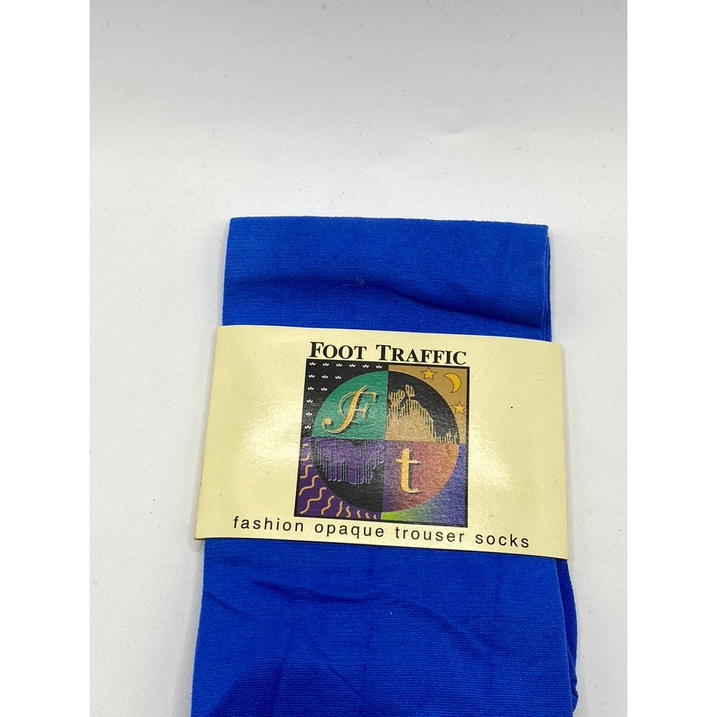 FOOT TRAFFIC Women's Royal Blue Fashion Opaque Trouser Socks SZ OS