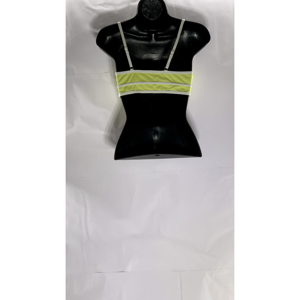 SHEIN Women's Yellow/White Ribbed Adjustable Strap Bralette SZ S