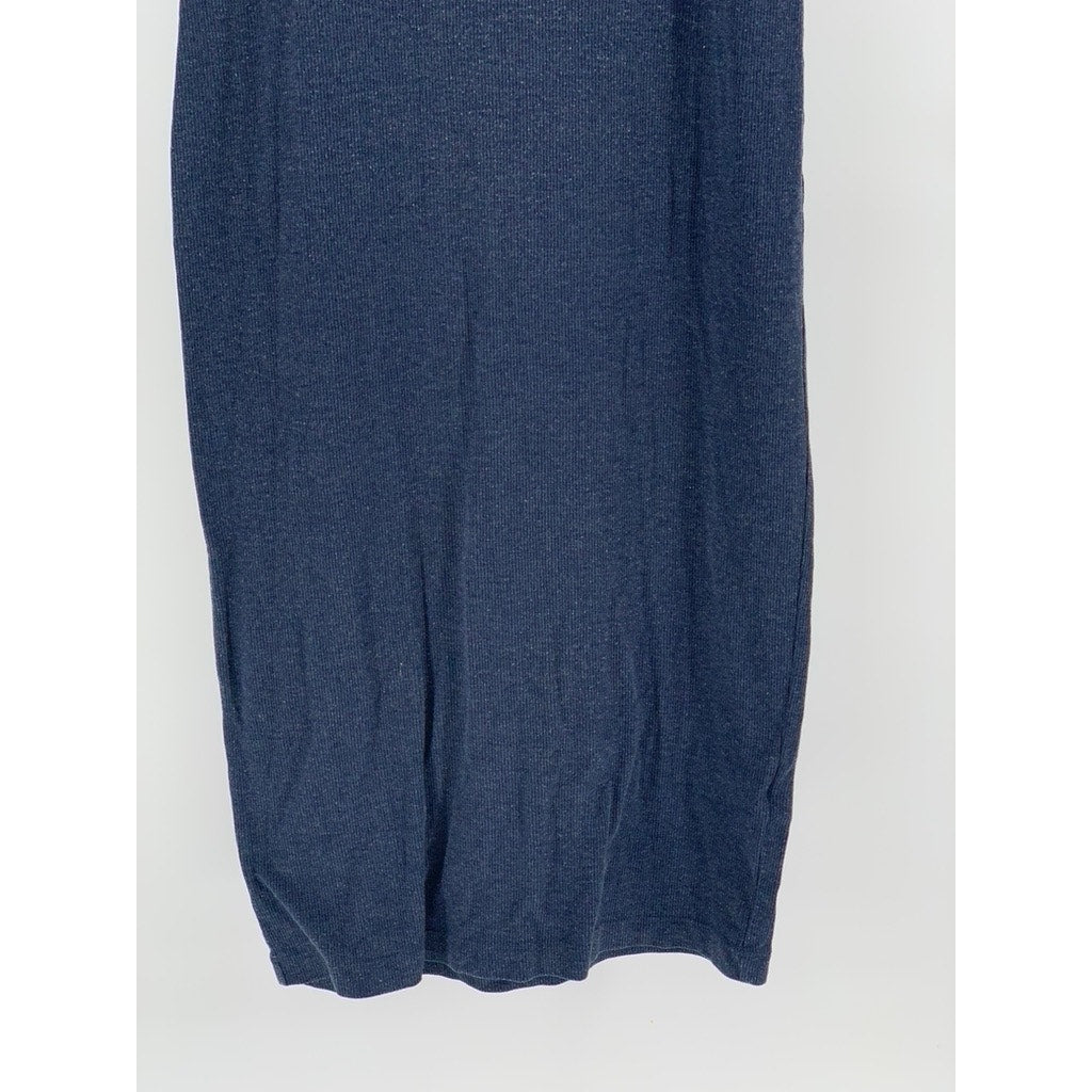 DIVIDED By H&M Women's Navy Ribbed Scoop-Neck Bodycon Midi Dress SZ L