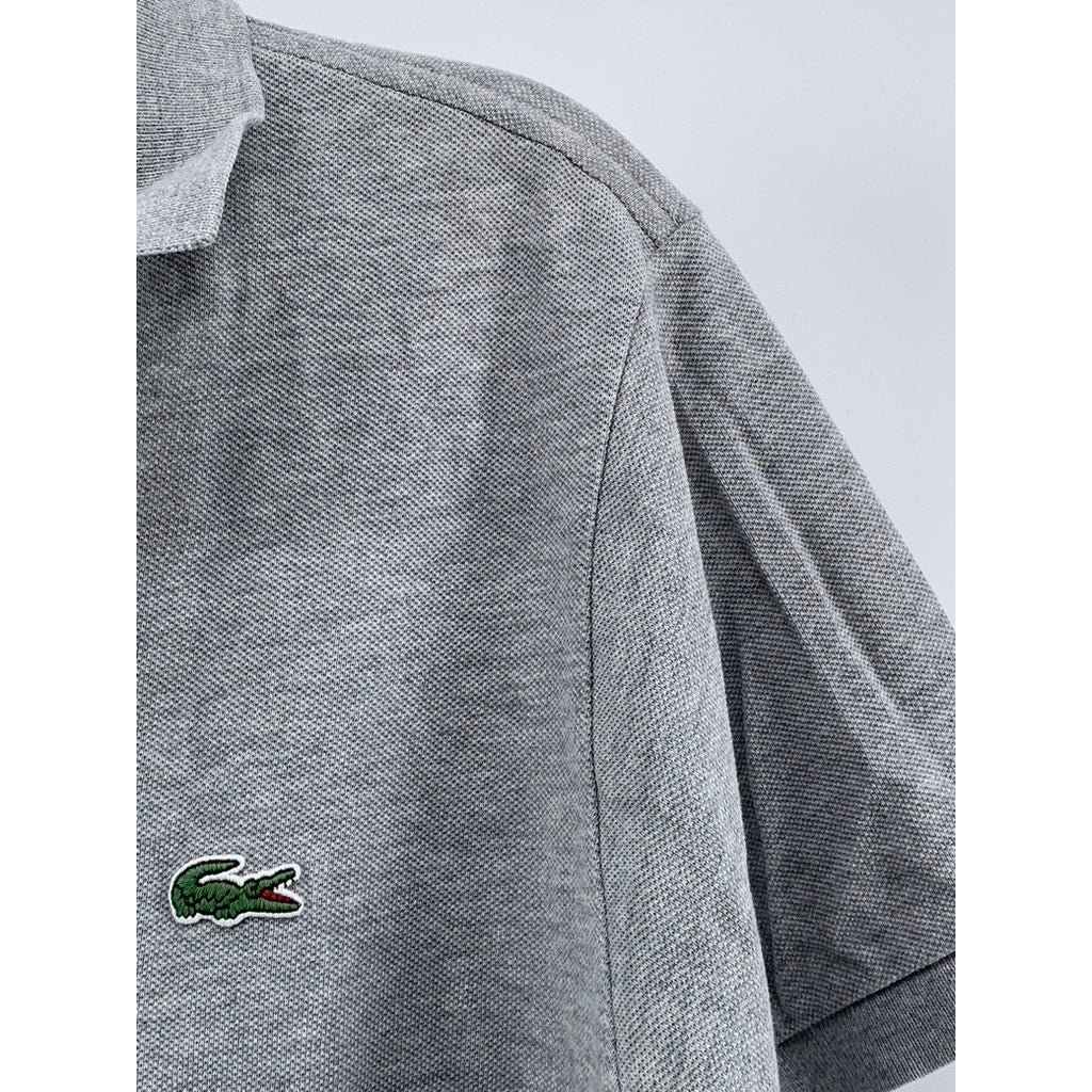 LACOSTE Men's Light Gray Classic-Fit Short Sleeve Polo Shirt SZ M