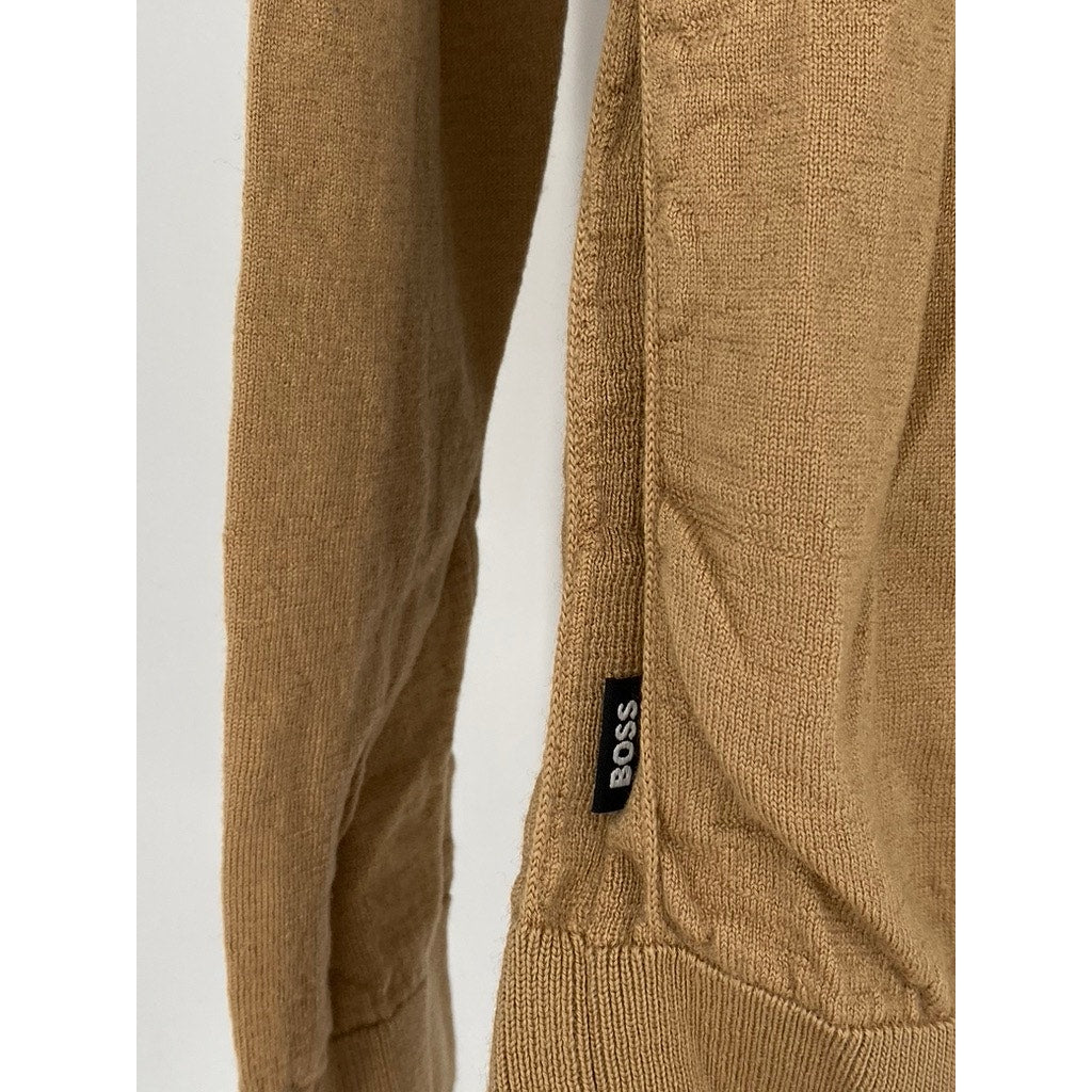 BOSS By Hugo Boss Men's Brown Knit Finest Italian Yarn Turtleneck Sweater SZ S