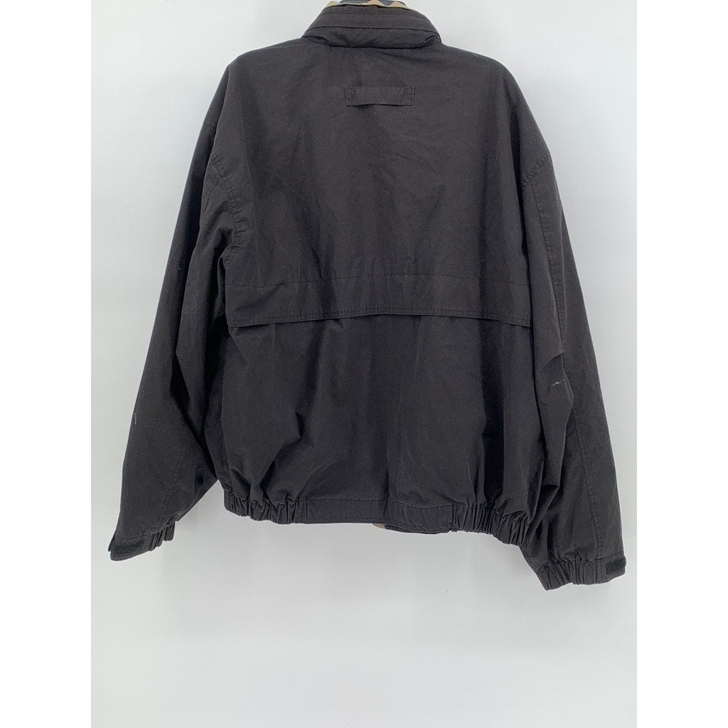 TRI-MOUNTAIN Men's Black Vintage Zip-Up Racing Logo Jacket SZ XL