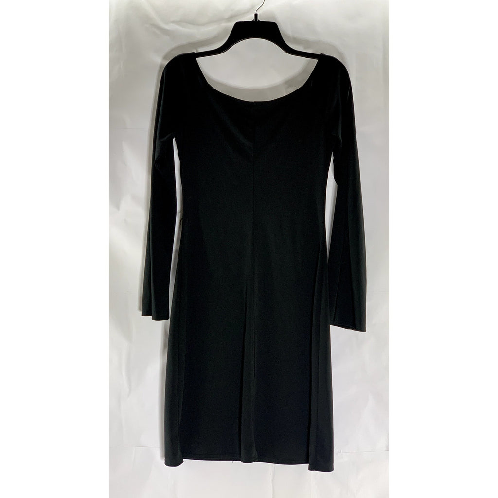 LAUNDRY BY SHELLI SEGAL Women's Black Long Flare Spilt Sleeve A-Line Dress SZ 8