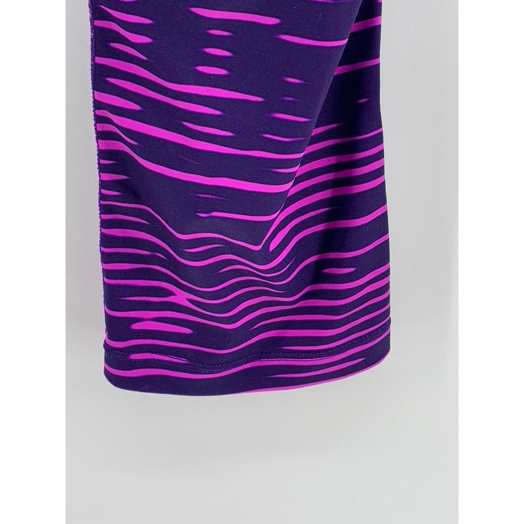 XERSION Women's Purple Printed Fitted Capri Leggings SZ M