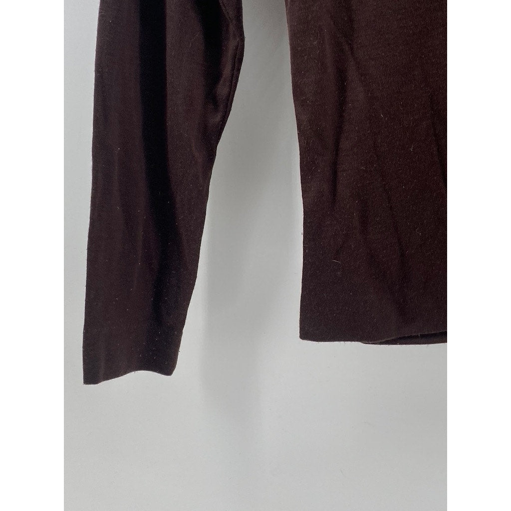 YSL, YVES SAINT LAURENT Women's Brown Pullover Long Sleeve Turtleneck Top SZ M