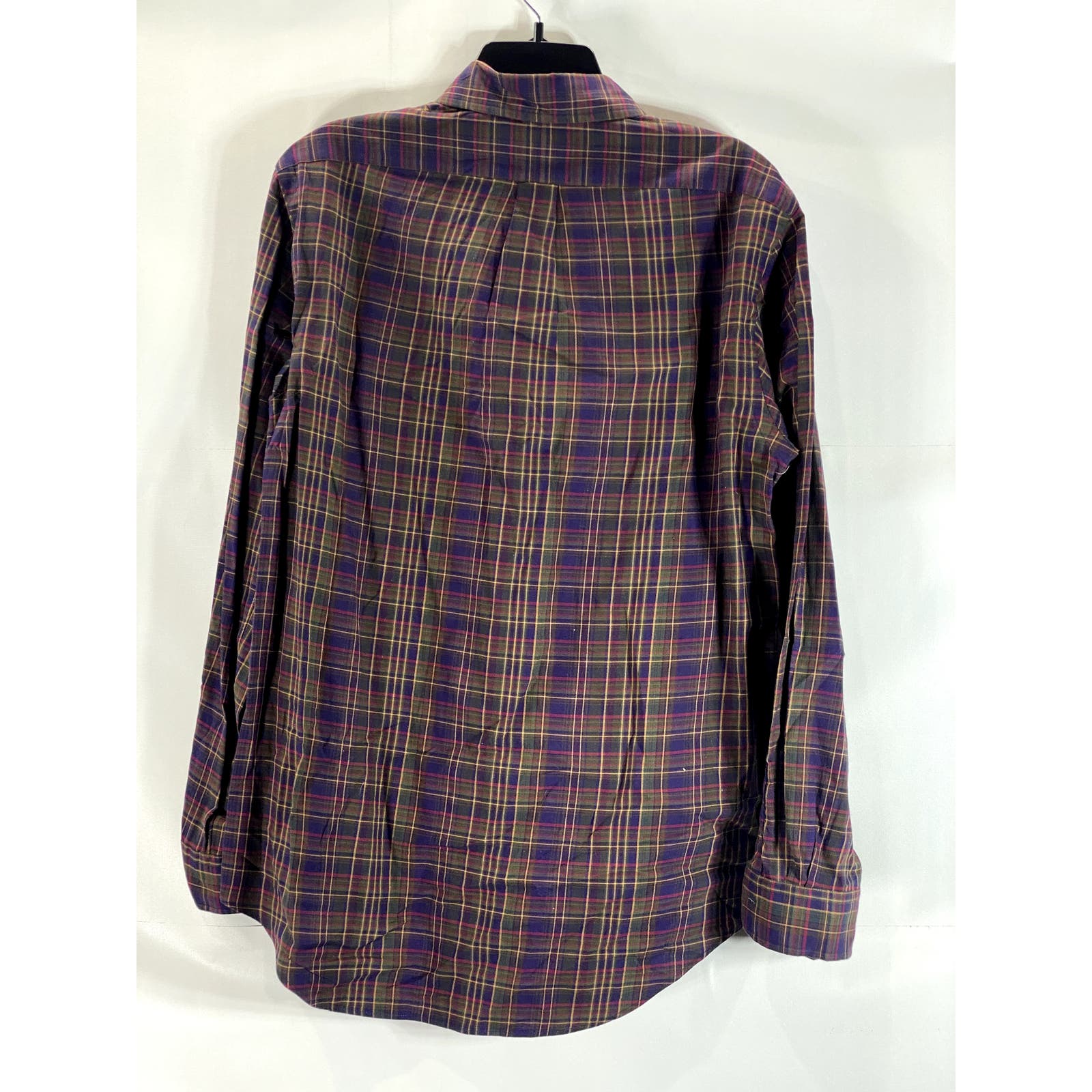 RALPH LAUREN Men's Purple/Green Plaid Button-Up Long Sleeve Shirt SZ M