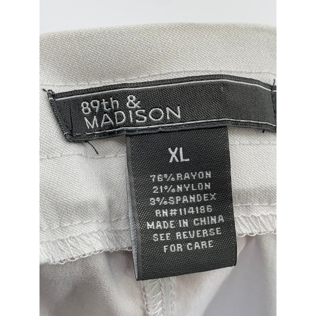 89TH & MADISON Women's Bleached White Cutout Hem Pants SZ XL
