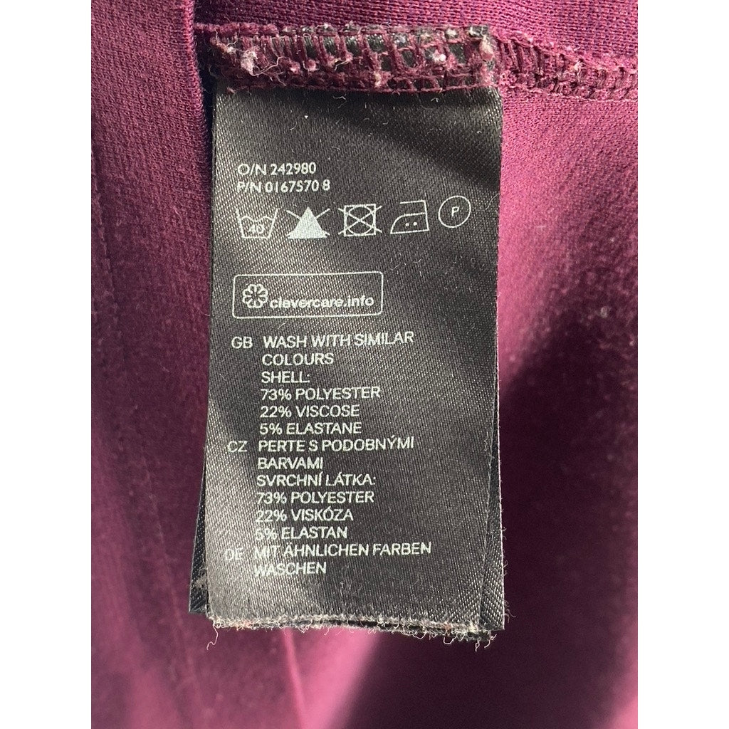 H&M Women's Burgundy Crewneck Long Sleeve Bodycon Midi Dress SZ S