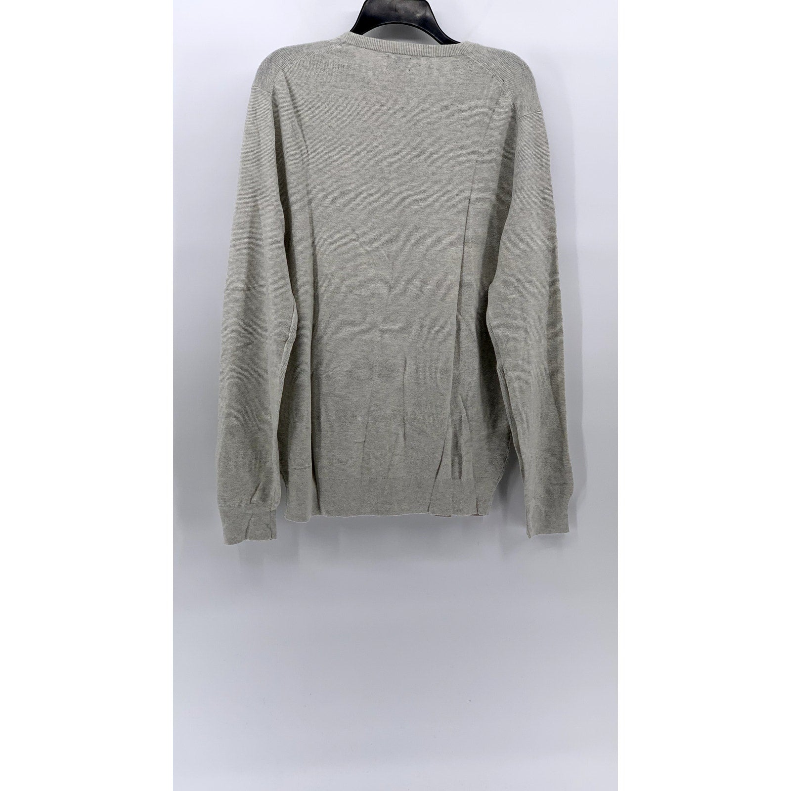 J.CREW Men's Tall Light Gray Crewneck Knit Long Sleeve Sweater SZ MT