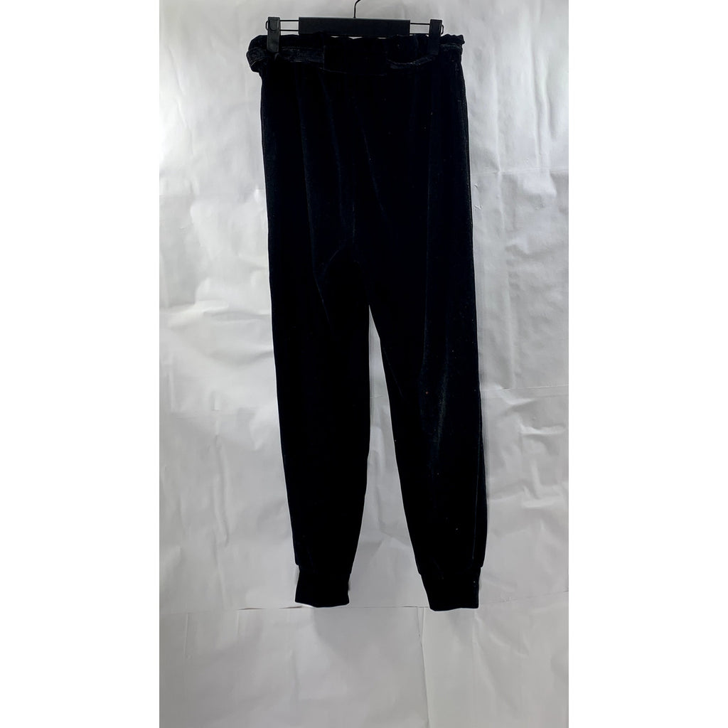 SOPRANO Women's Black Velvet Belted Pull-On Pant SZ S