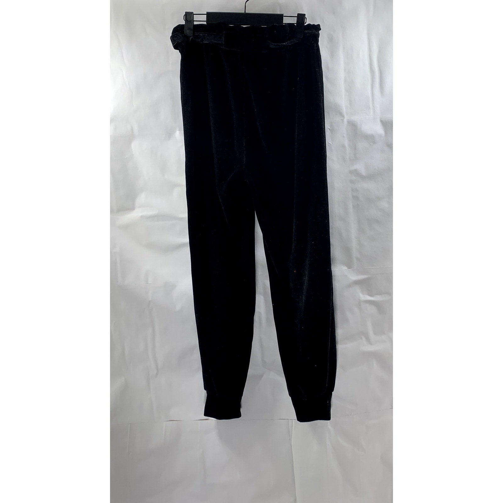 SOPRANO Women's Black Velvet Belted Pull-On Pant SZ S