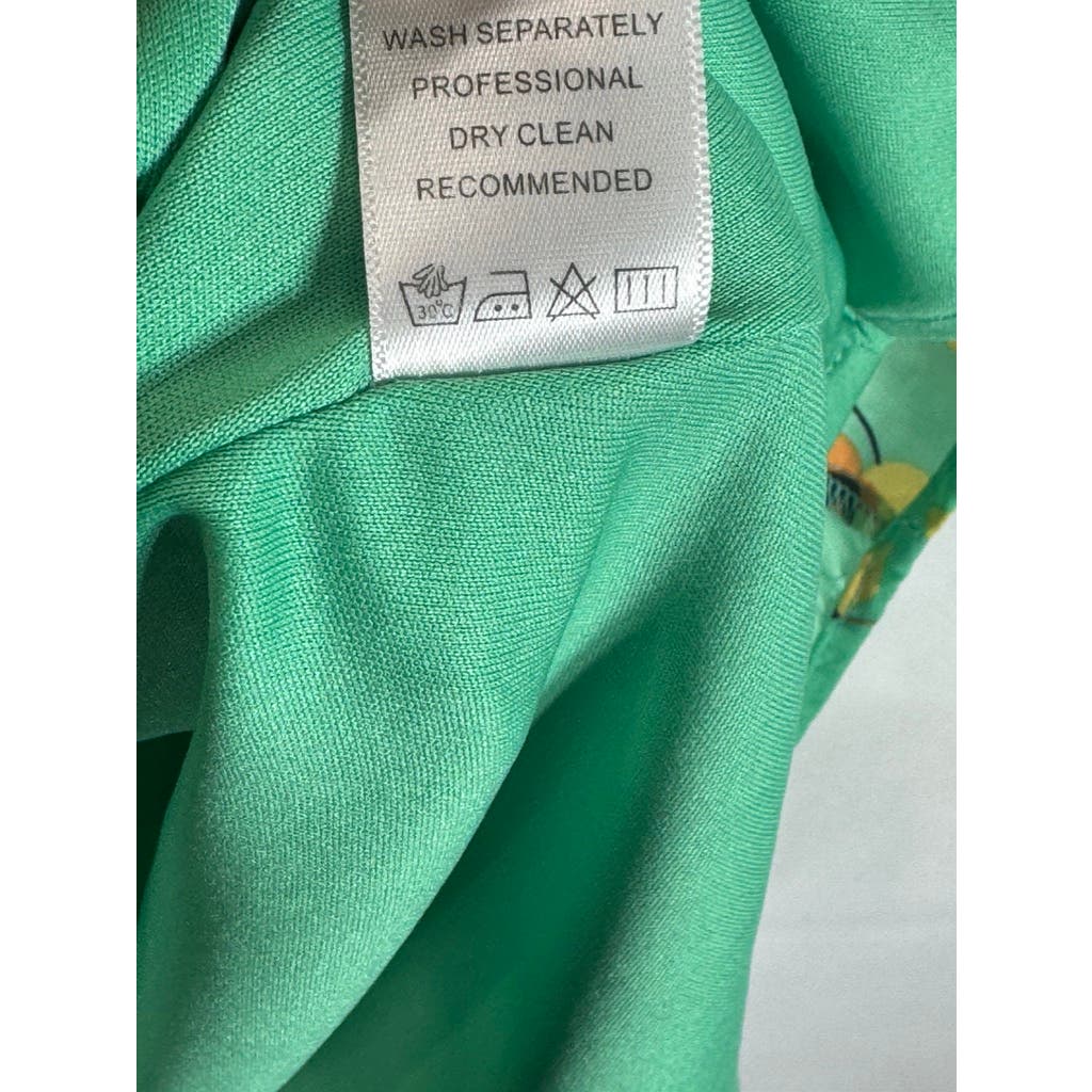 EMMELEE FRANCESCA Women's Green Floral Print Pleated Skirt Mini Dress SZ L