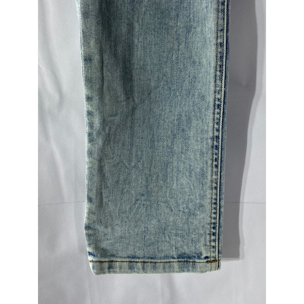 ZARA Men’s Light Blue Wash Denim Distressed Slim-Leg Button-Fly Jean SZ 32