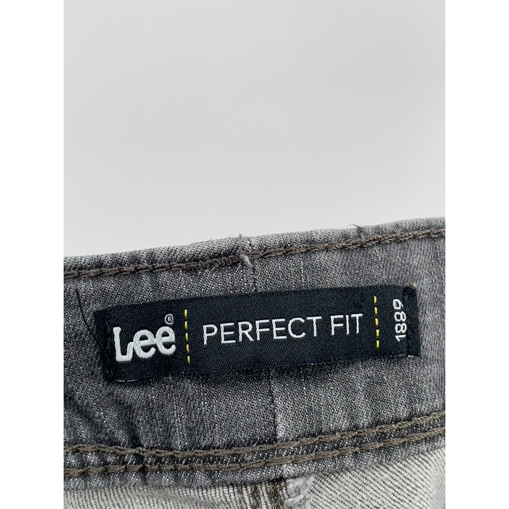 LEE Women's Charcoal Gray Perfect Fit Straight Leg Jeans SZ 12S
