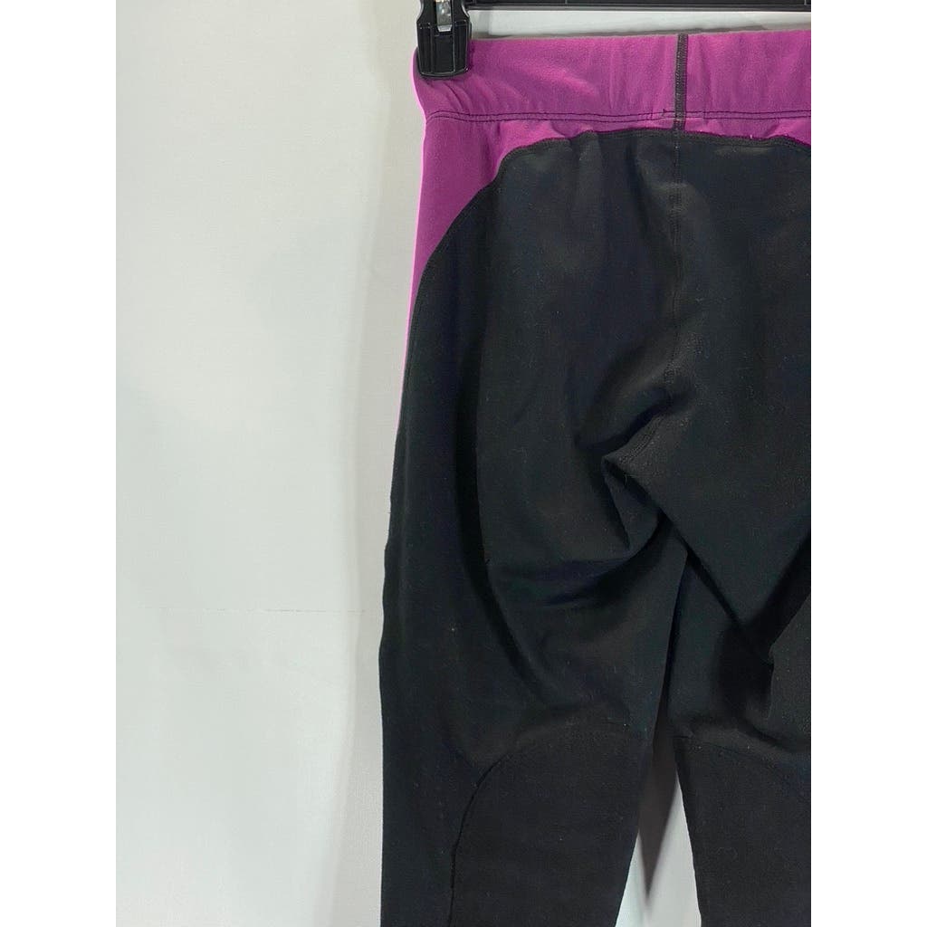 KERRITS Women's Black/Purple Colorblock Knee Patch Riding Pull-On Leggings SZ XS