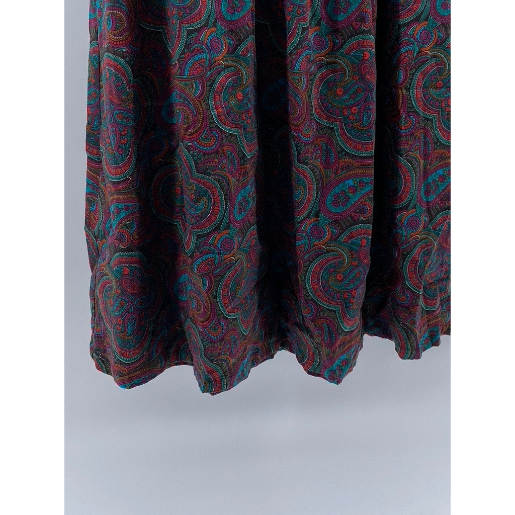 WHITNEY BROOKS Women’s Multicolor Paisley Print  Pleated A-Line Skirt SZ 12