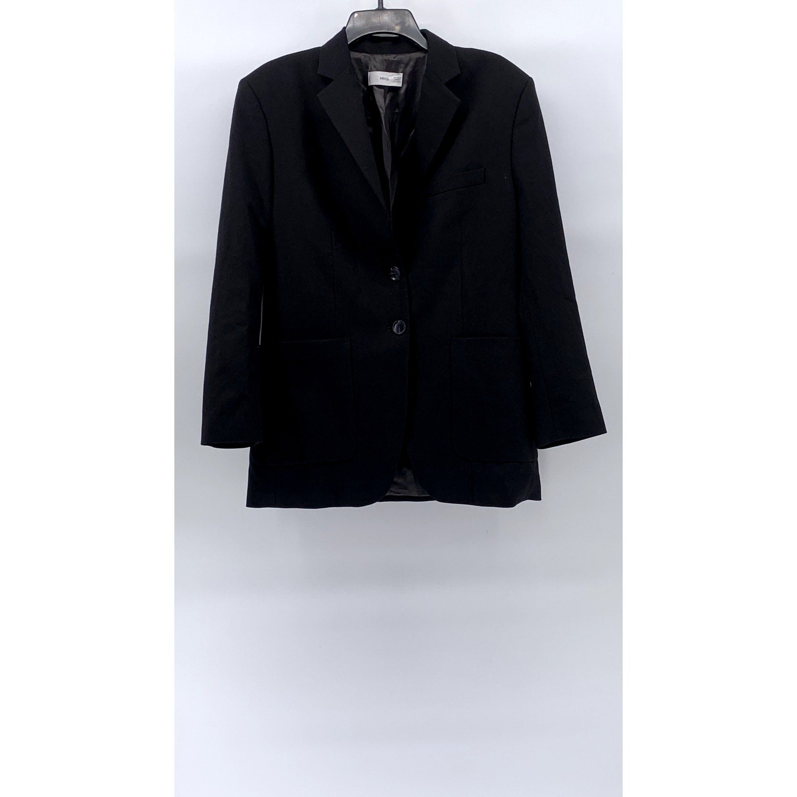 MNG Women's Black Two-Button Notch Collar Blazer SZ S