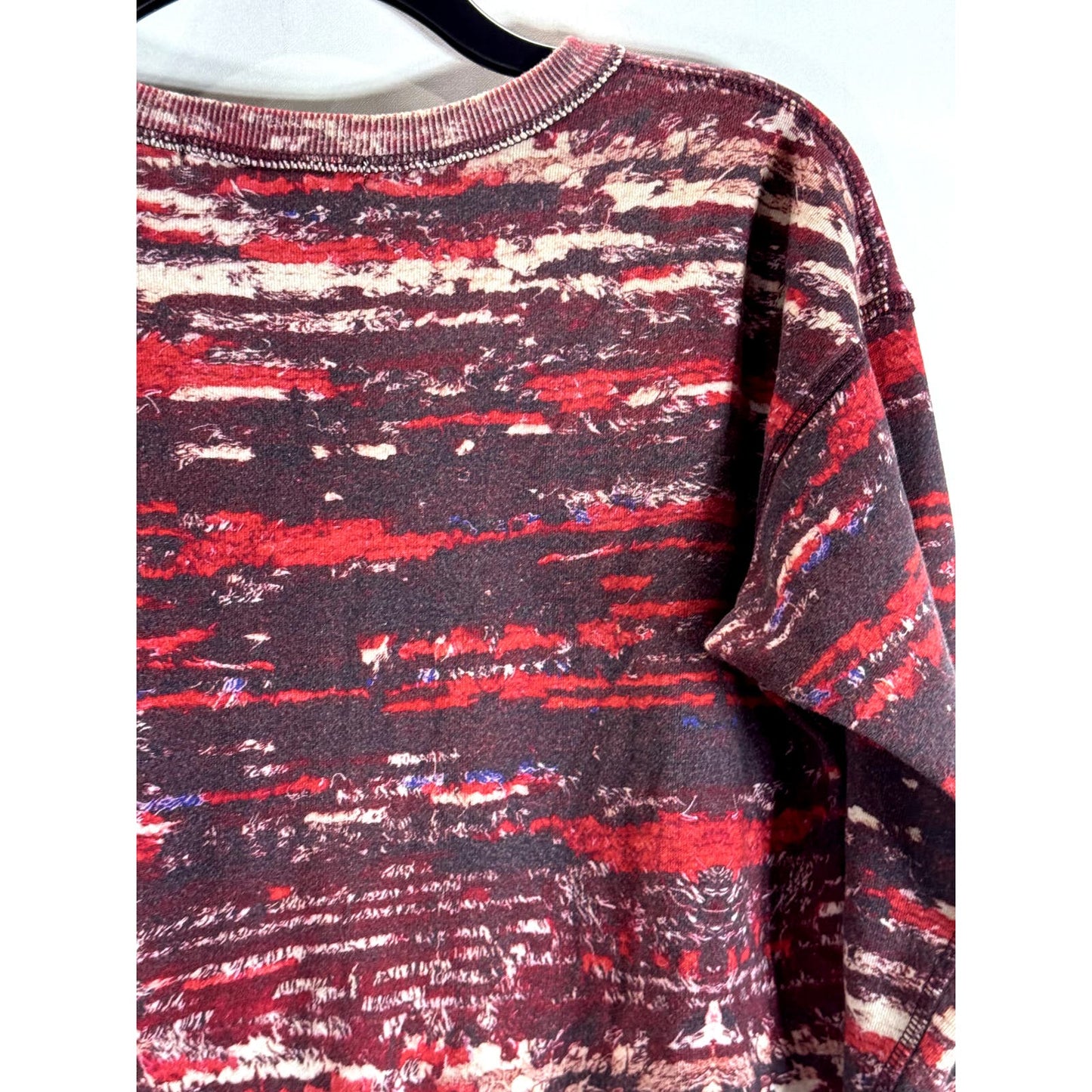 ISABEL MARANT FOR H&M Women's Red Printed Crewneck Pullover Sweater SZ 4