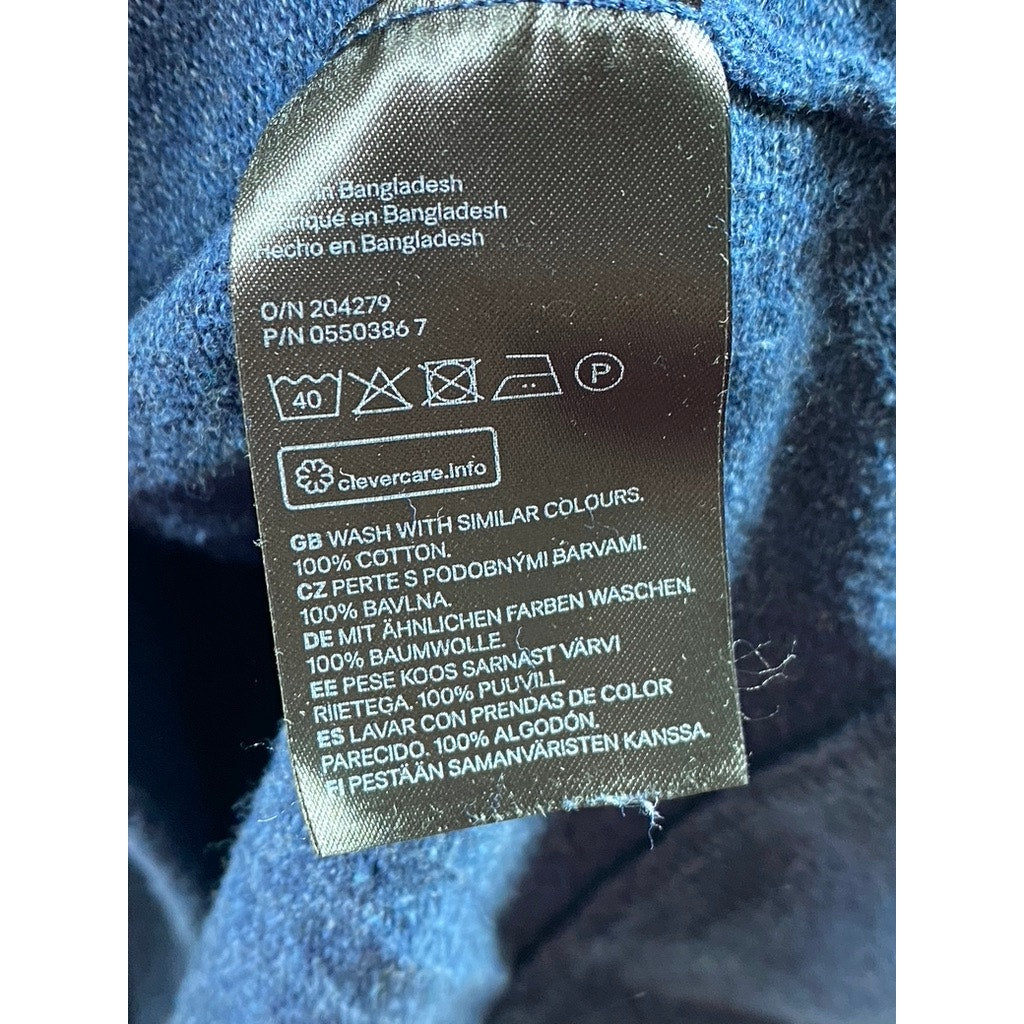 H&M L.O.G.G Men's Navy Long Sleeve Lightweight Hooded Shirt SZ L