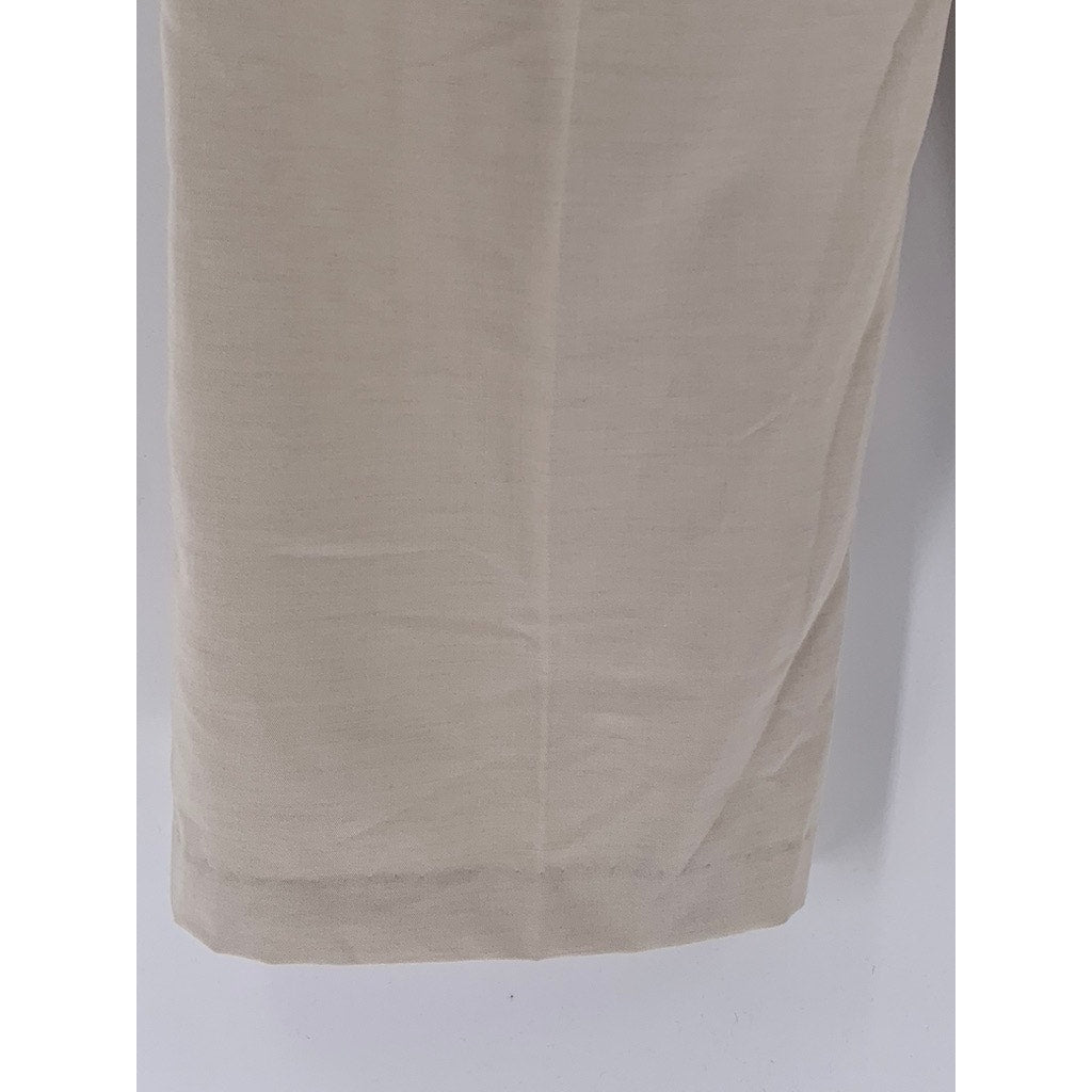 EFFERVESCENCE Women's Beige Wool-Blend Layered Straight-Leg High-Rise Pant SZ M