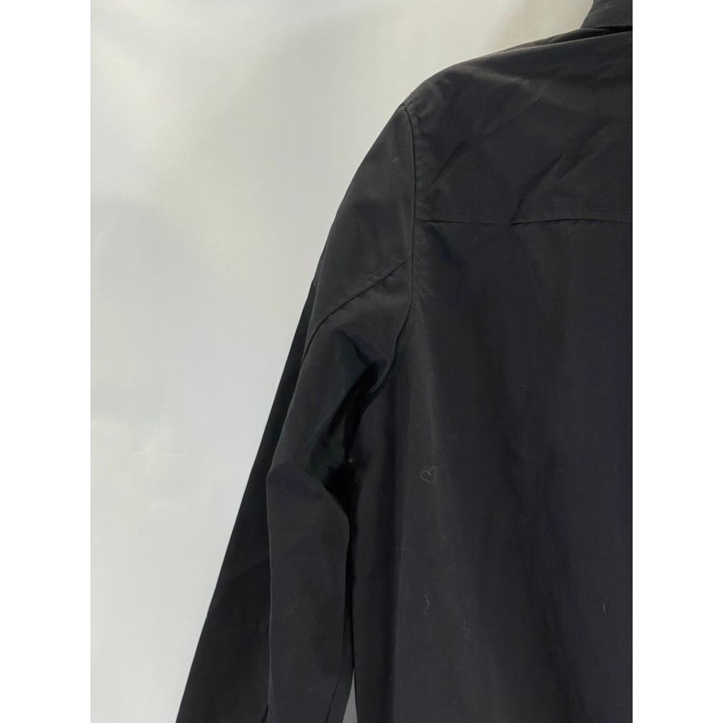 TOMMY HILFIGER Men's Black Solid Yacht Zip-Up Packable Hood Jacket SZ XS
