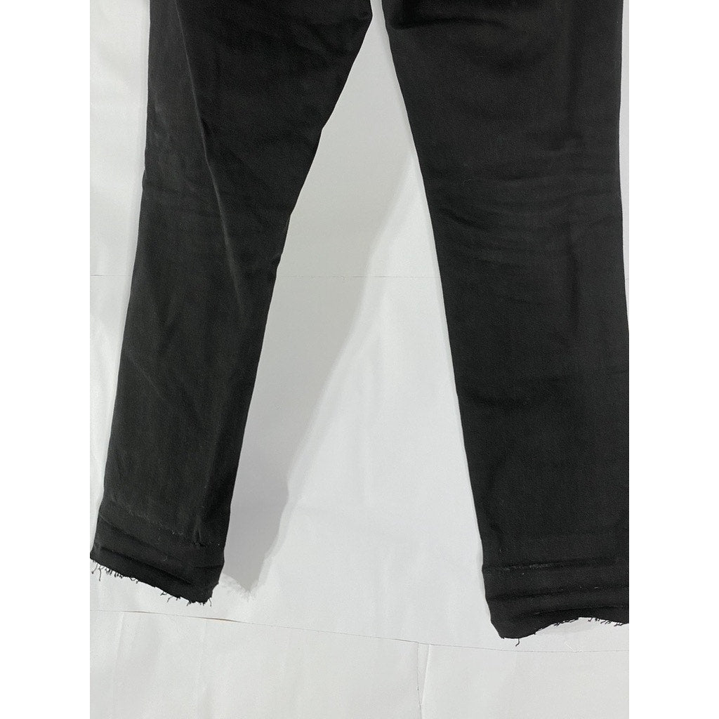 PACSUN Men’s Solid Black Stacked Skinny Raw-Hem Denim Jean SZ 30X30