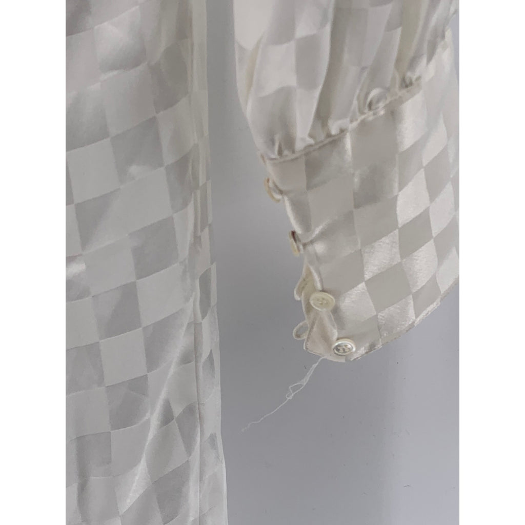 PURE ARGENTI Women's Vintage White Checkered Long Sleeve Midi Dress SZ 8