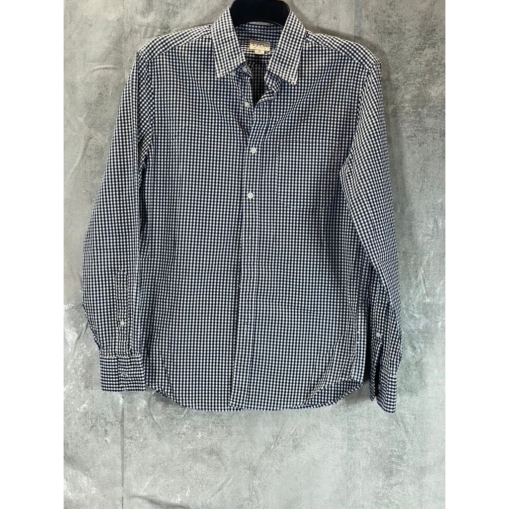 J.CREW Men's Black Mini Check Slim Untucked Button-Up Long Sleeve Shirt SZ S