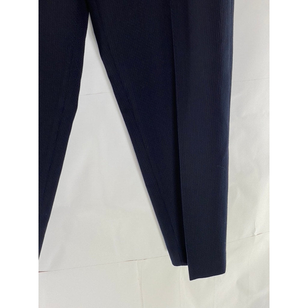 THEORY Men's Navy Waffle Textured Logan Tailored Flat-Front Dress Pant SZ 34