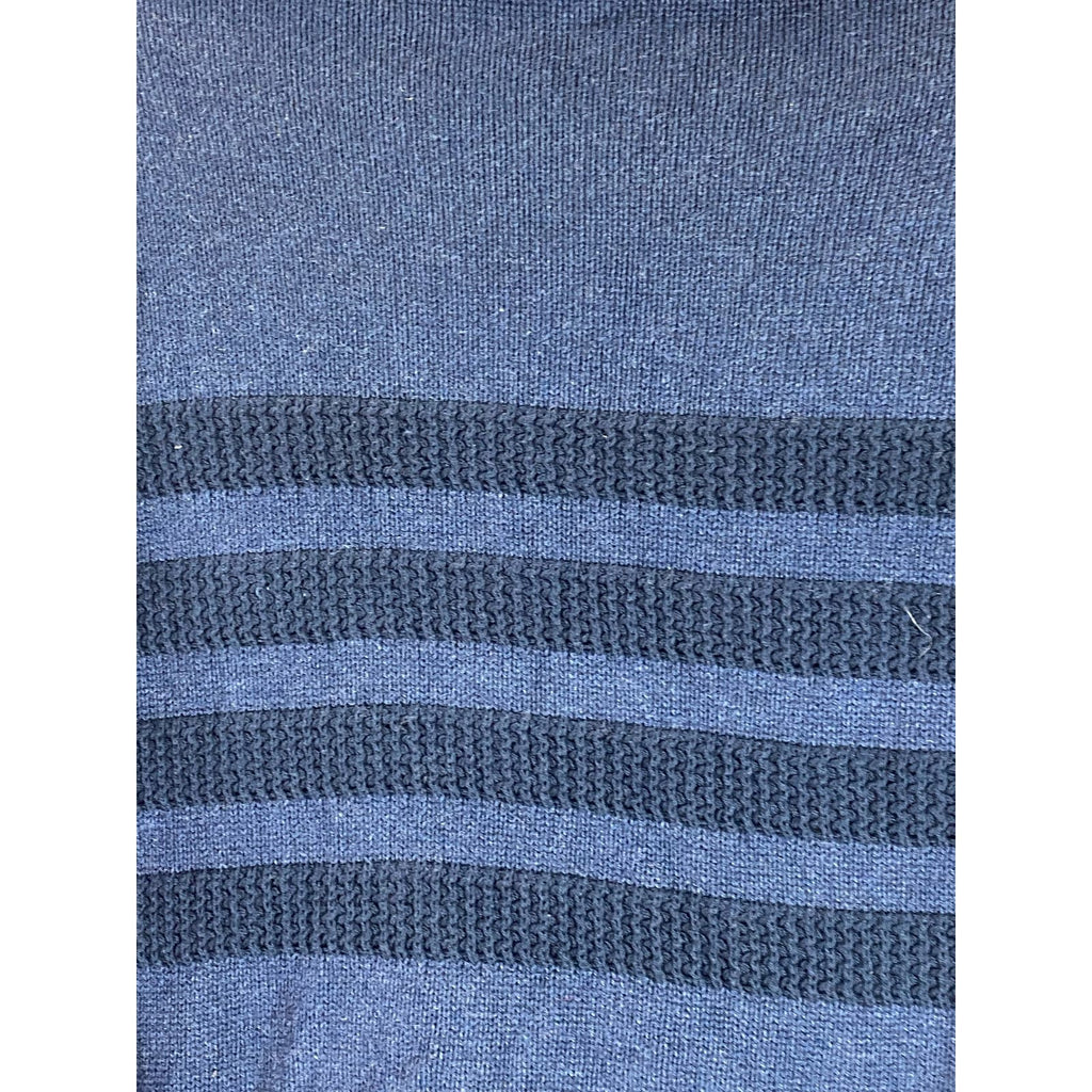 TAHARI Men's Blue Striped Knit Quarter-Zip Pullover Sweater SZ M