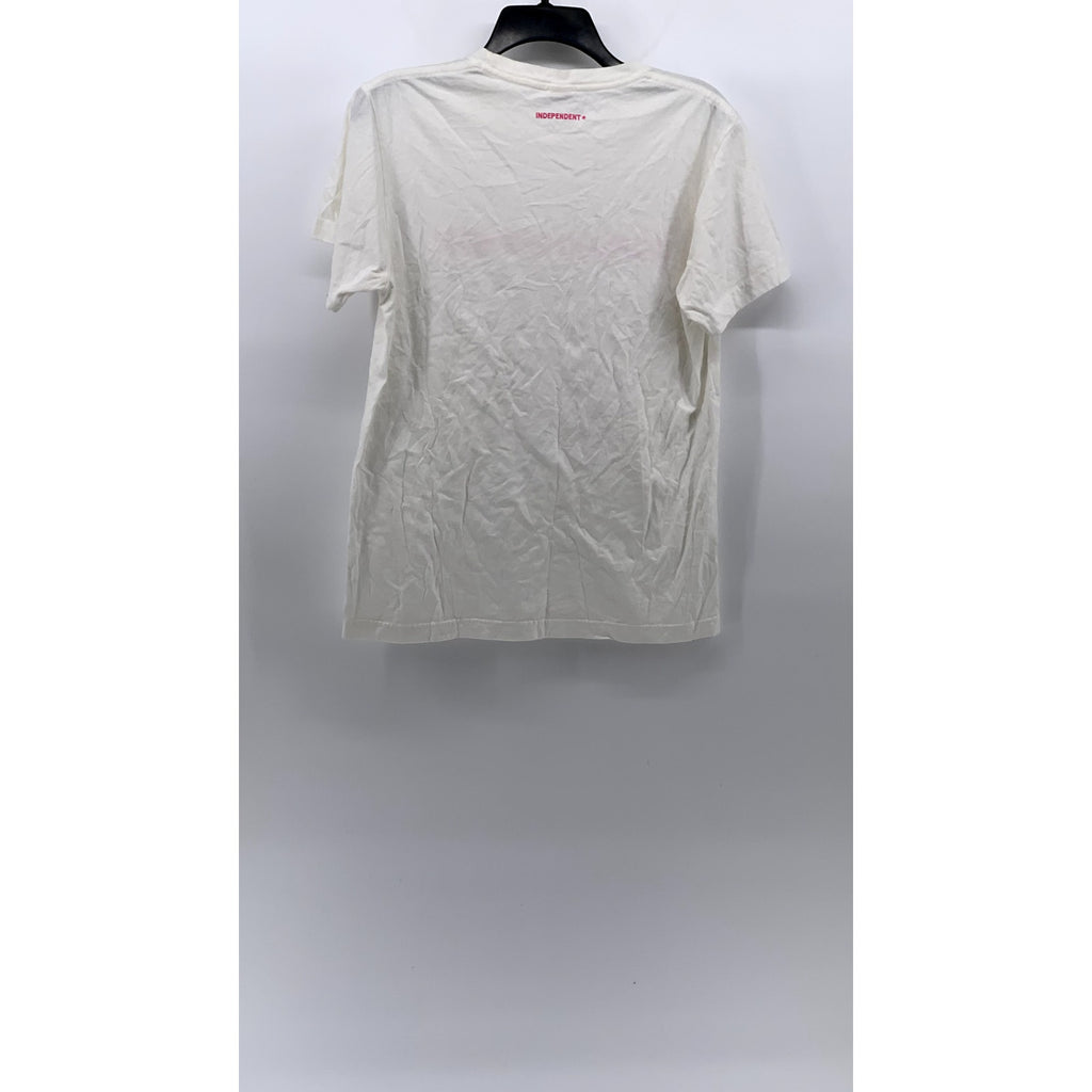 STEDMAN COLLECTION Men's White-Pink Crewneck Short Sleeve Casual T-Shirt SZ S