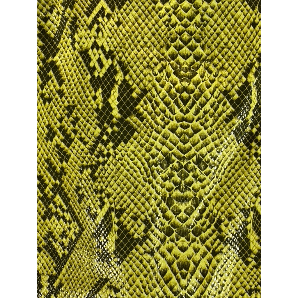 OLGA MARTINEZ BARCELONA Women's Yellow Snake Print Straight Skirt SZ M